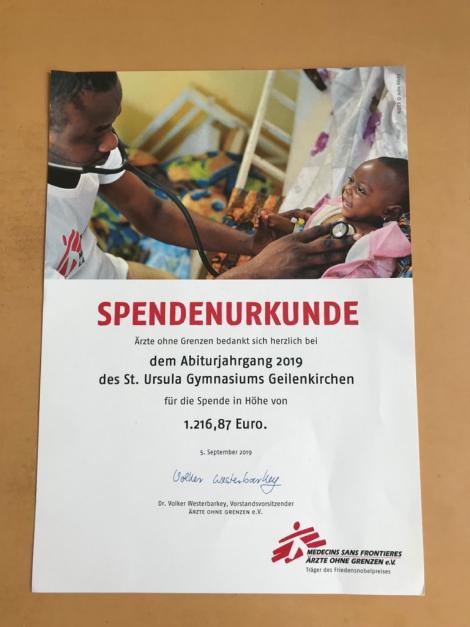 Abiturienten Spenden Für Ärzte Ohne Grenzen | Pfarrei St. Georg Liedberg